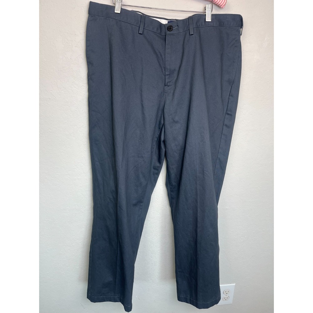 Lands' End Navy Chino Dress Pants Traditional Fit Flat‎ Front Men's 40x32